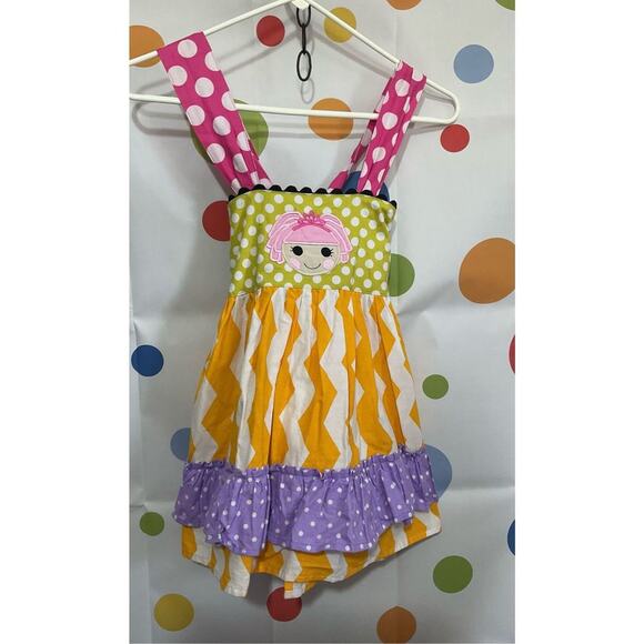 Multi Patterned Multi Color Girls Size 8 Sundress Wrap Style Open Back 🌸🌿 - Picture 4 of 12